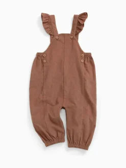 Mori Brown Frilled Corduroy Dungarees^ Rompers & Overalls