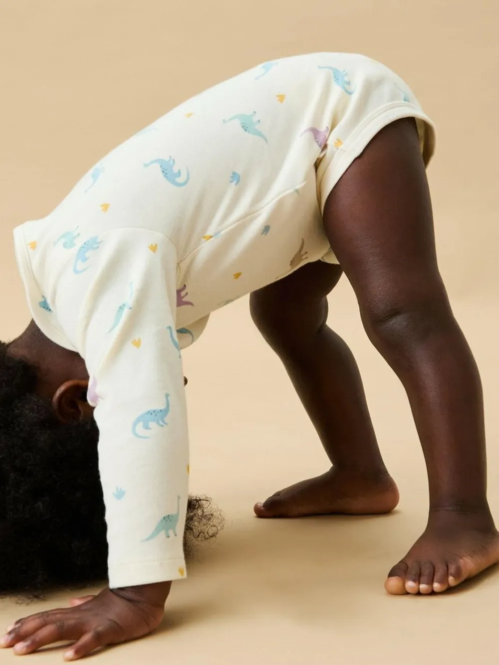 Clearance Mori Cream Dinosaur Print Supersoft Long Sleeve Bodysuit