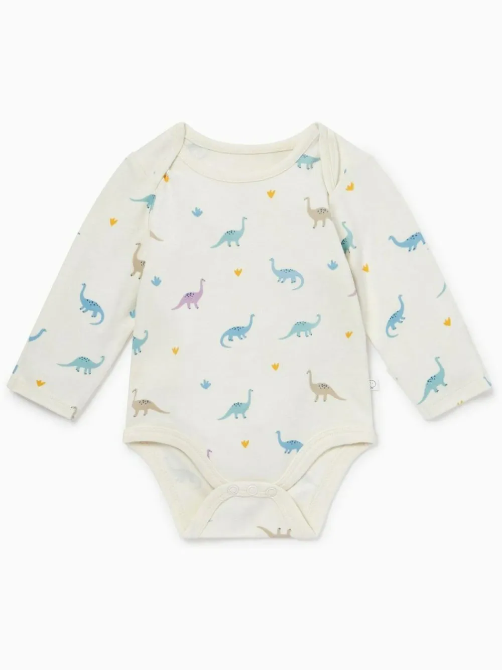 Clearance Mori Cream Dinosaur Print Supersoft Long Sleeve Bodysuit
