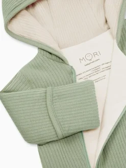 New Mori Cosy Zip-Up Pramsuit Green