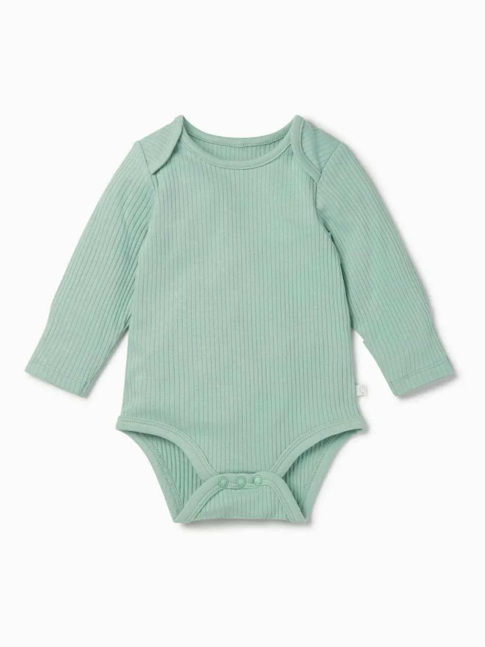 Sale Mori Ribbed Stretch Long Sleeve Envelope Neckline Bodysuit Green