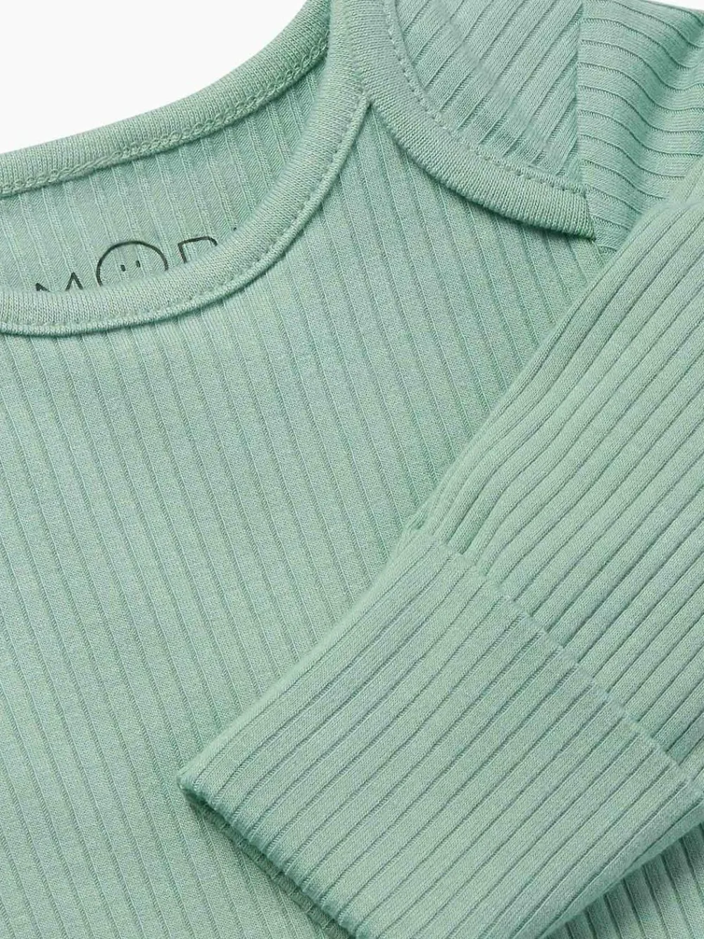 Sale Mori Ribbed Stretch Long Sleeve Envelope Neckline Bodysuit Green