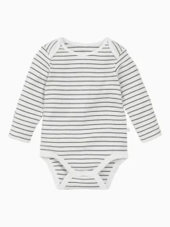 Online Mori Long Sleeve Envelope Neckline Bodysuit Grey/White