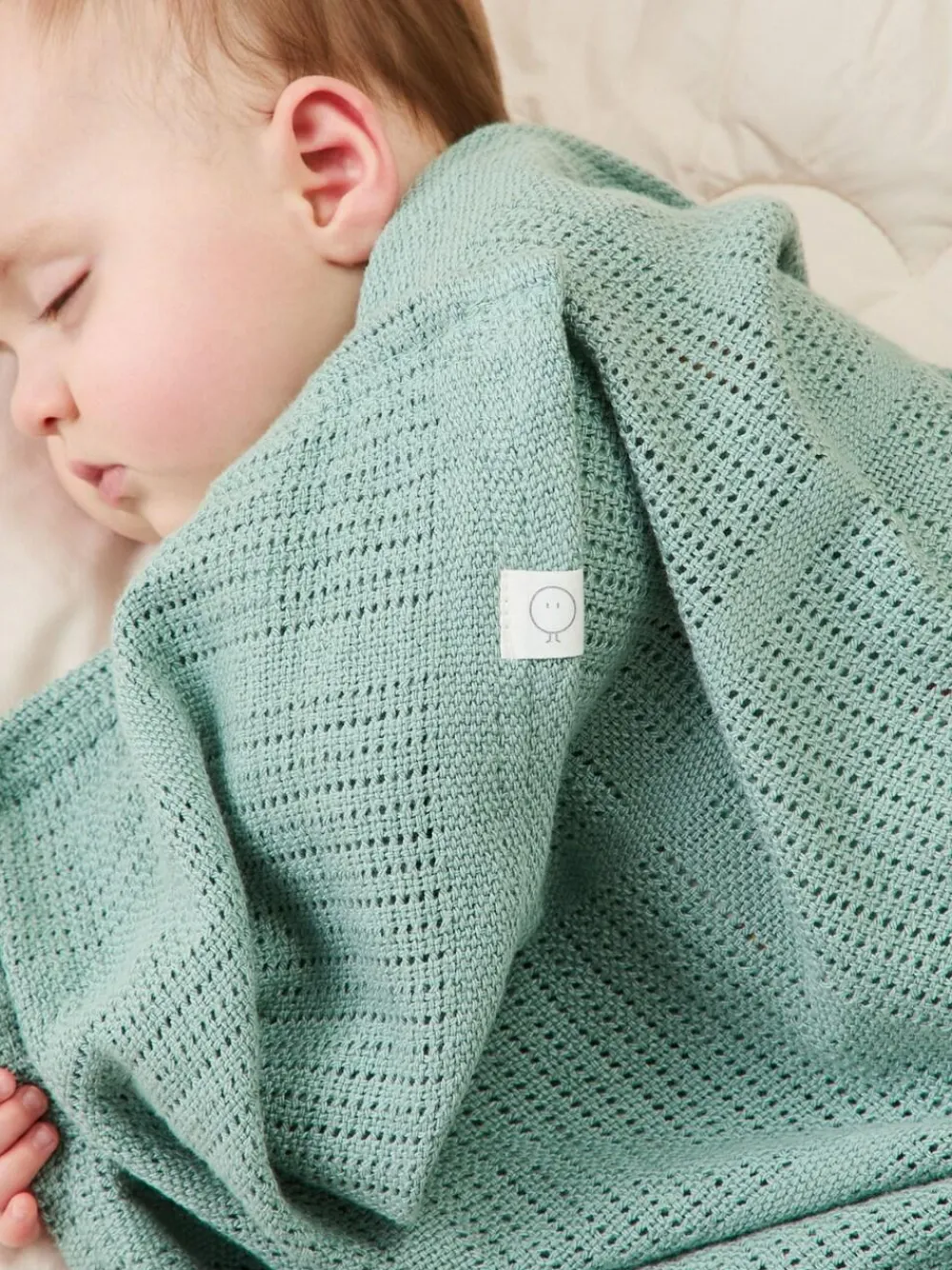 Clearance Mori Mint Green Blend Cellular Baby Blanket