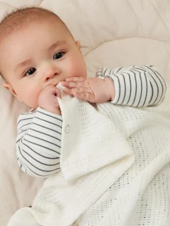 Online Mori Supersoft Cellular Blankets 2 Pack Mint Green/White