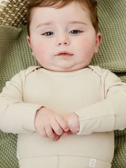 Mori Ribbed Stretch Long Sleeve Envelope Neckline Bodysuit^ Bodysuits & Vests|Vests