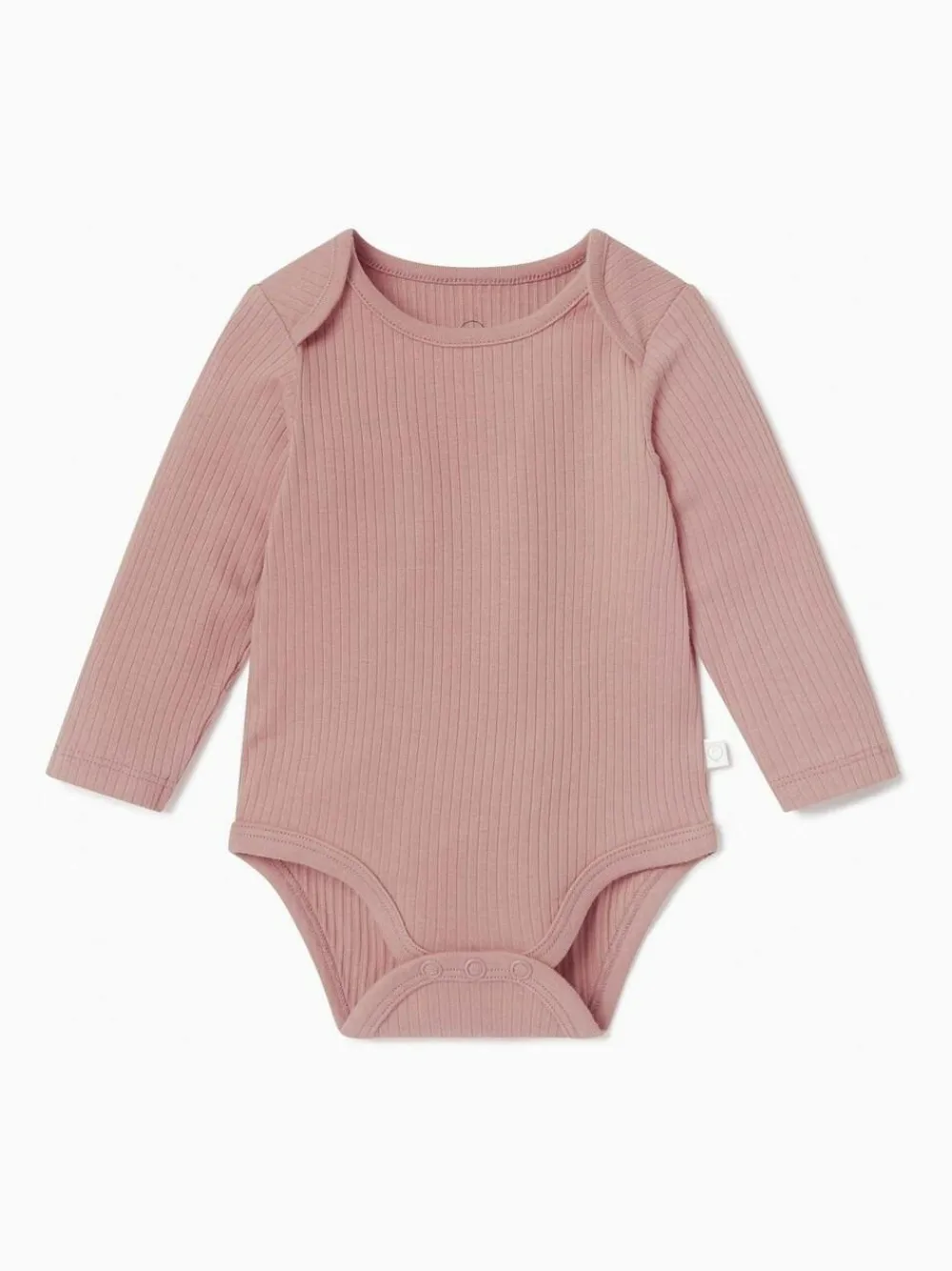 Clearance Mori Ribbed Stretch Long Sleeve Envelope Neckline Bodysuit Pink