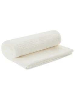 Mori White Blend Cellular Baby Blanket^ Cushions & Throws|Unisex