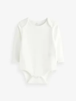Mori Long Sleeve Envelope Neckline Bodysuit White
