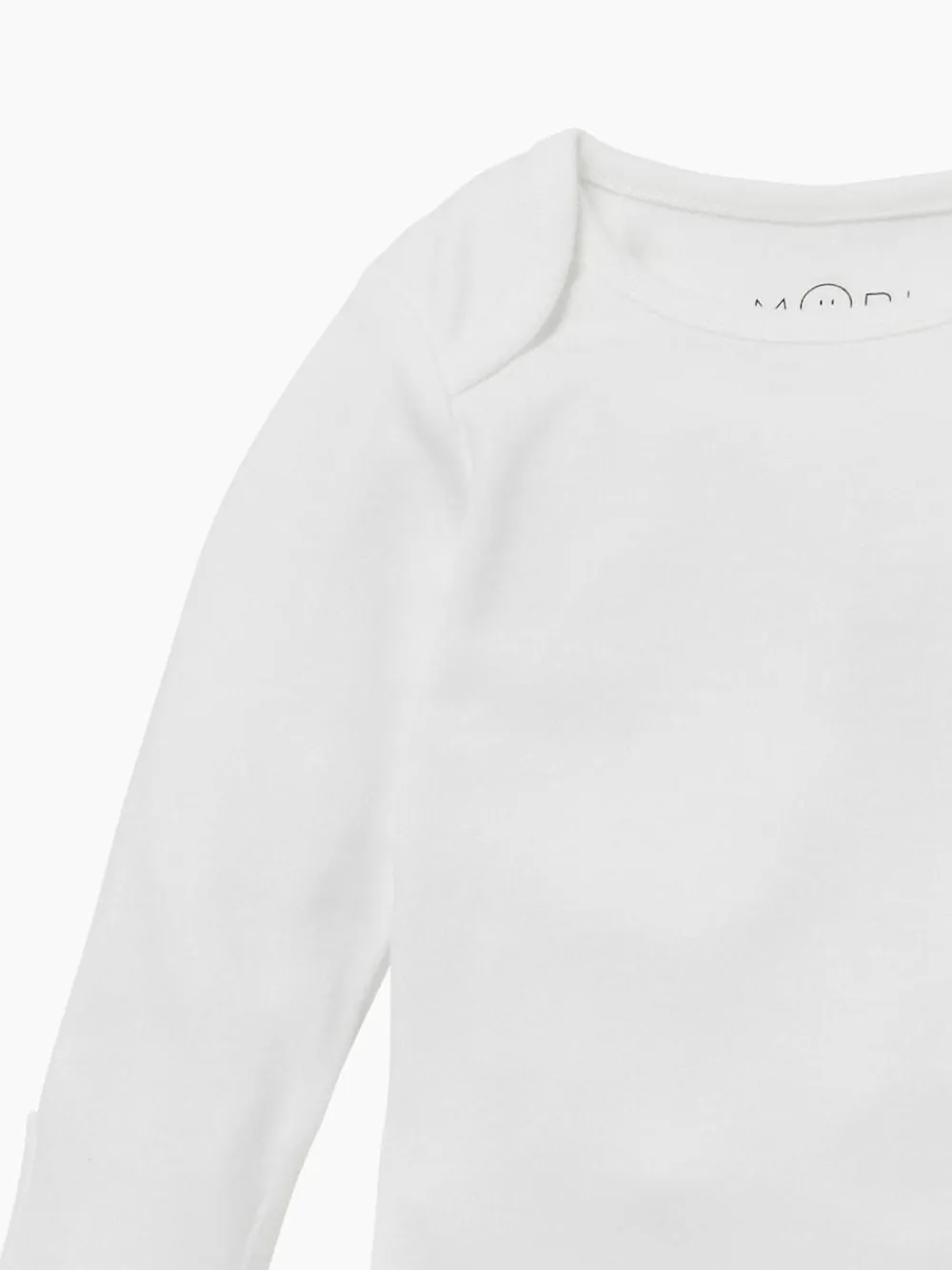 Mori Long Sleeve Envelope Neckline Bodysuit White