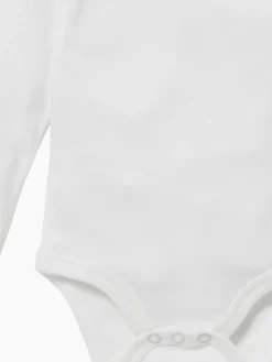 Mori Long Sleeve Envelope Neckline Bodysuit White