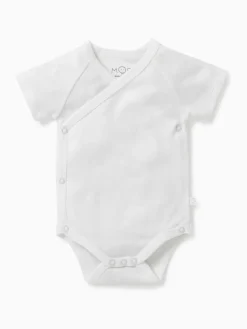 Discount Mori White Short Sleeve Supersoft Kimono Bodysuit