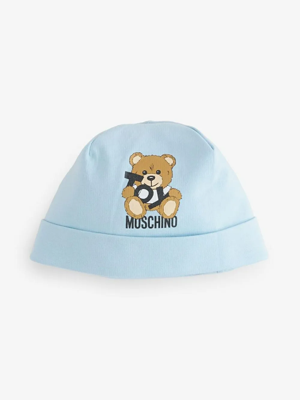 Online Moschino Baby Logo Sleepsuit, Hat & Bib Giftset With Giftbox Blue
