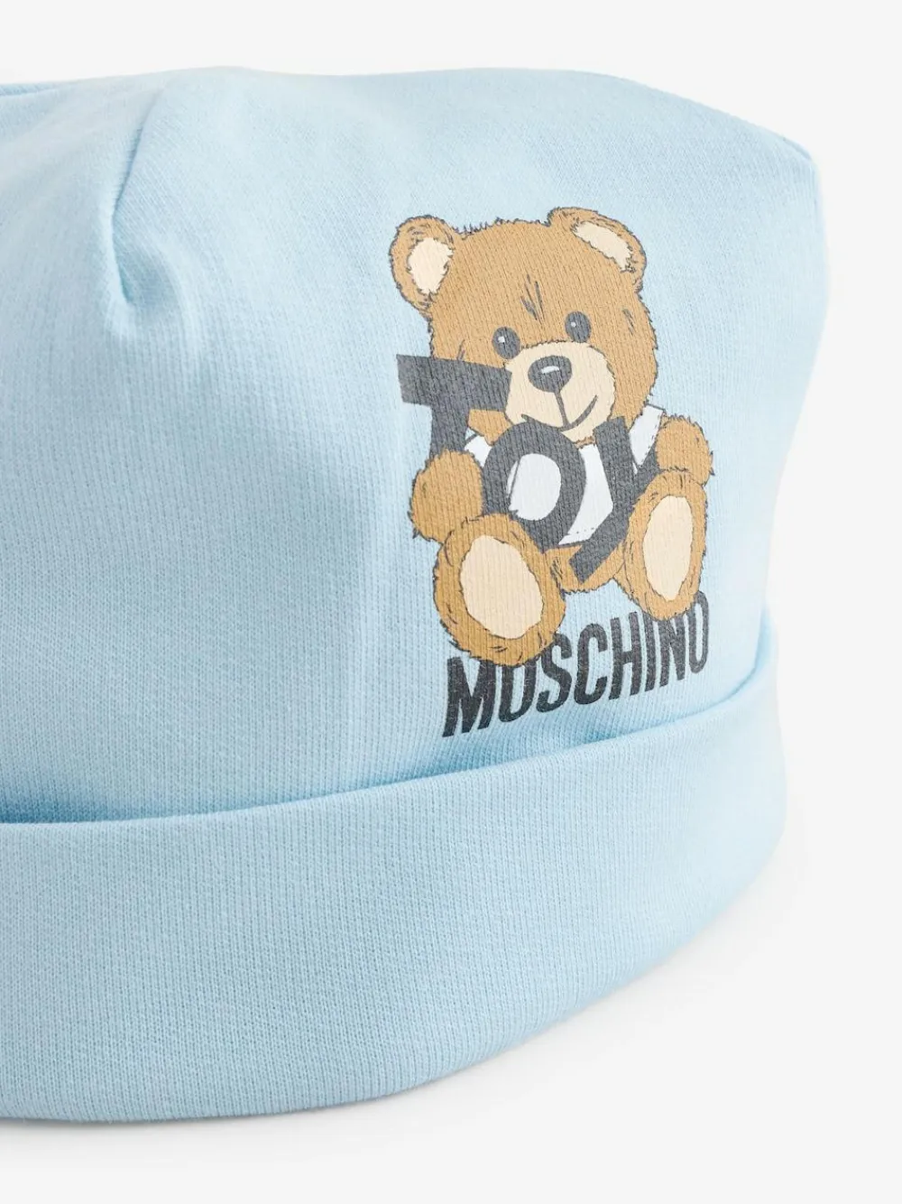 Online Moschino Baby Logo Sleepsuit, Hat & Bib Giftset With Giftbox Blue