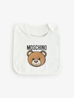 Moschino Cream Baby Logo Hat and Bib Giftset With Giftbox^ Bibs