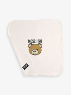 Sale Moschino Cream Logo Baby 100% Cotton Blanket