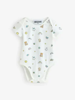Outlet Moschino Natural Baby Logo Bodysuits 2 Pack With Giftbox