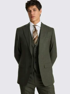 Hot MOSS Army Green Tailored Performance Suit Jacket