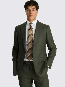Hot MOSS Army Green Tailored Performance Suit Jacket