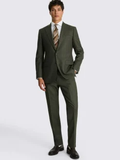 Hot MOSS Army Green Tailored Performance Suit Jacket