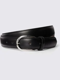 Best MOSS Italian Leather Belt Black