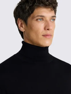 Best MOSS Merino-Blend Roll Neck Jumper Black