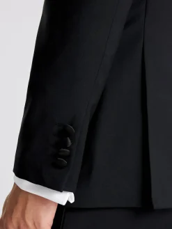 MOSS Black Regular Fit Notch Lapel Tuxedo Jacket