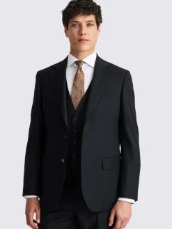 Outlet MOSS Regular Twill Suit Jacket Black