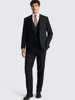 Outlet MOSS Regular Twill Suit Jacket Black