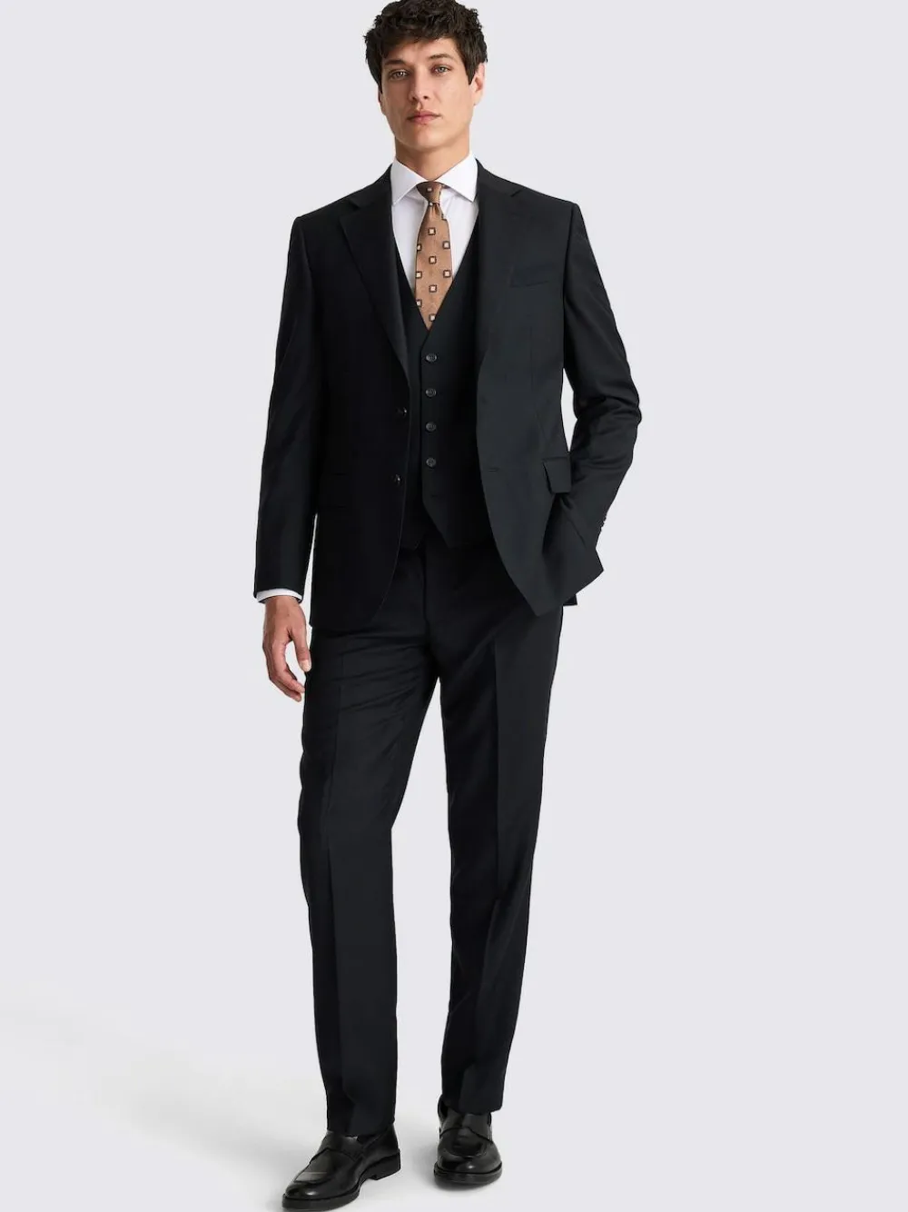 Outlet MOSS Regular Twill Suit Jacket Black