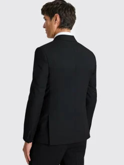 MOSS Slim Double Breasted Stretch Suit Jacket Black