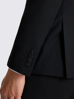 MOSS Slim Double Breasted Stretch Suit Jacket Black