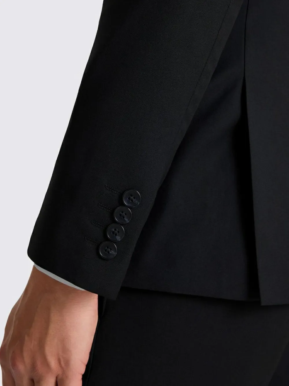 MOSS Slim Double Breasted Stretch Suit Jacket Black