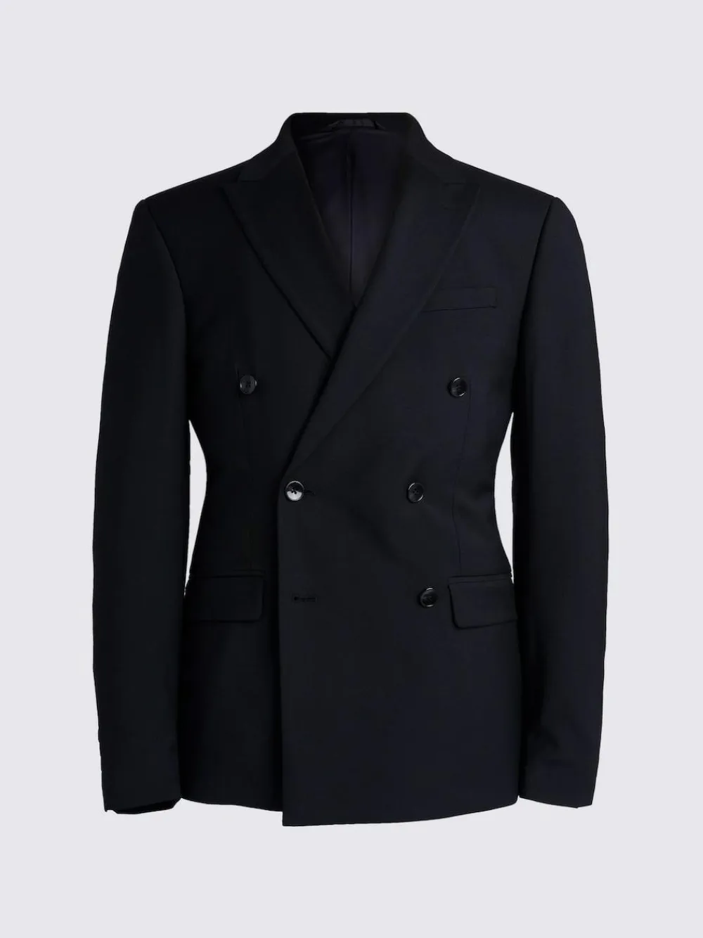 MOSS Slim Double Breasted Stretch Suit Jacket Black