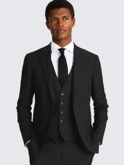 MOSS Slim Regular Fit Stretch Suit Jacket^ Black Suits