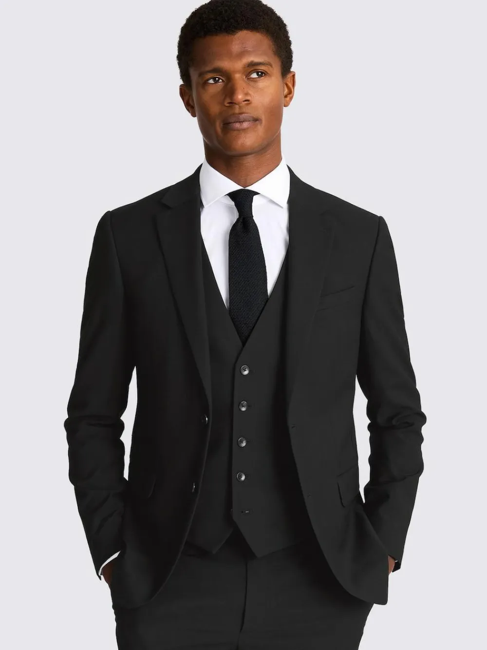 MOSS Slim Regular Fit Stretch Suit Jacket^ Black Suits