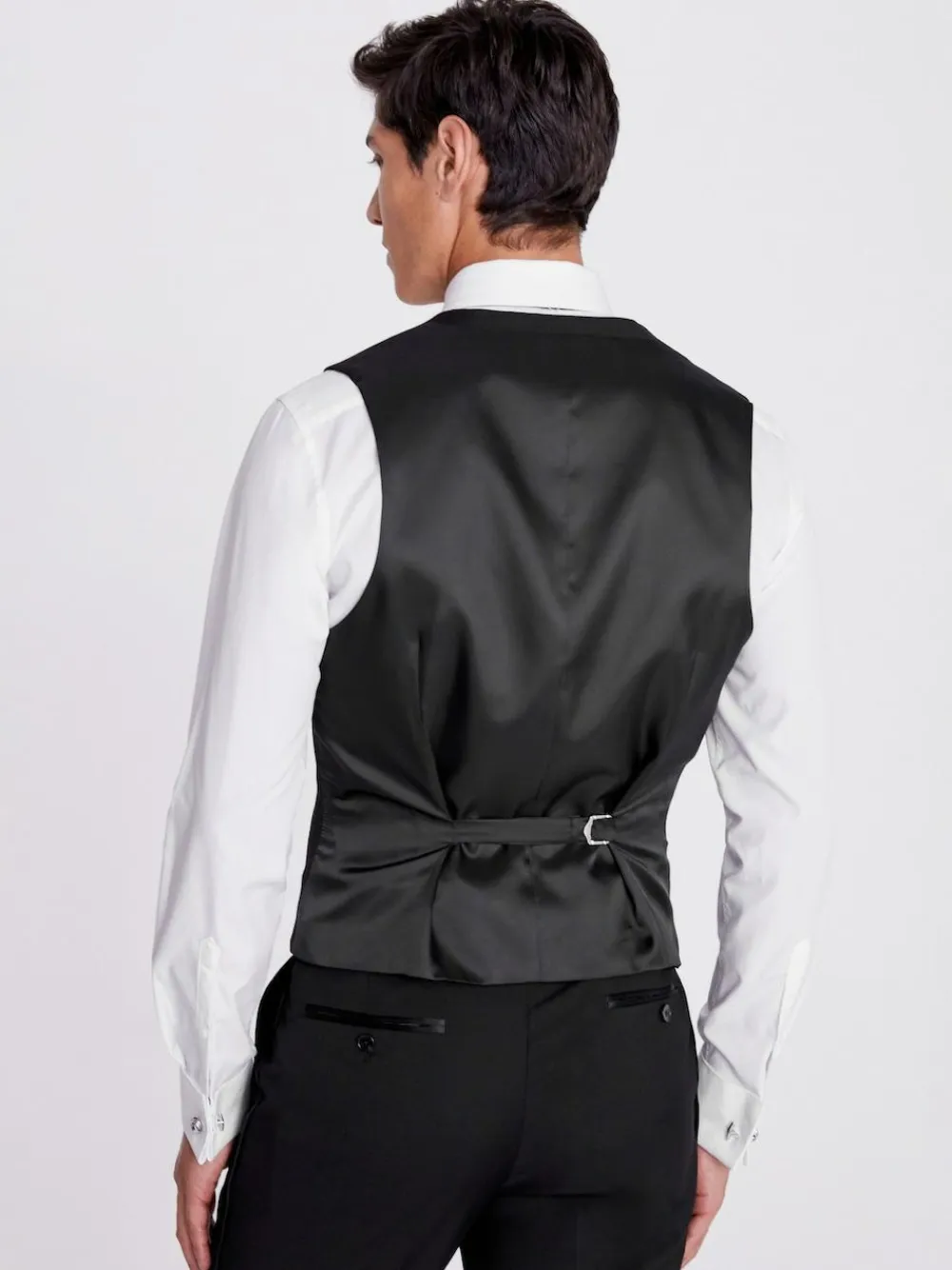Online MOSS Black Slim Tuxedo Suit Waistcoat