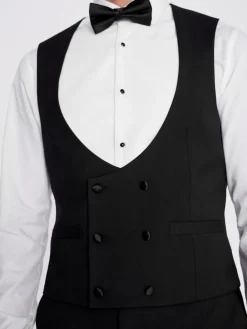 Online MOSS Black Slim Tuxedo Suit Waistcoat