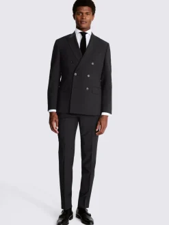 Discount MOSS Tailored Fit Performance Double Breasted Suit Jacket Black