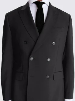 Discount MOSS Tailored Fit Performance Double Breasted Suit Jacket Black