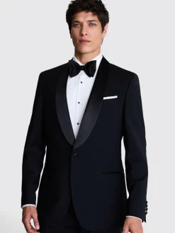 Outlet MOSS Black Tailored Fit Shawl Lapel Tuxedo Jacket