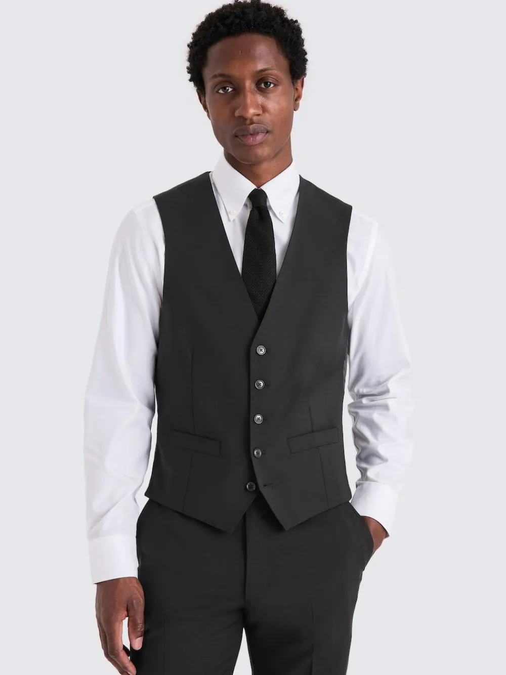 Discount MOSS Black Tailored Performance Suit Waistcoat