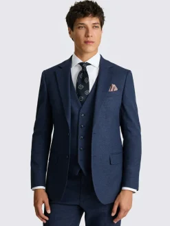 MOSS Blue Tailored Flannel Suit Jacket^ Blue Suits