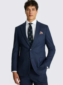 MOSS Blue Tailored Flannel Suit Jacket^ Blue Suits