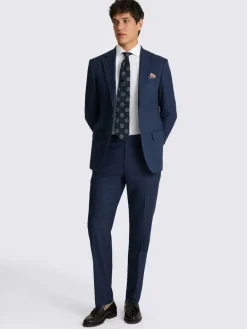 MOSS Blue Tailored Flannel Suit Jacket^ Blue Suits