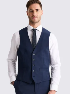 Outlet MOSS Blue Tailored Performance Suit Waistcoat