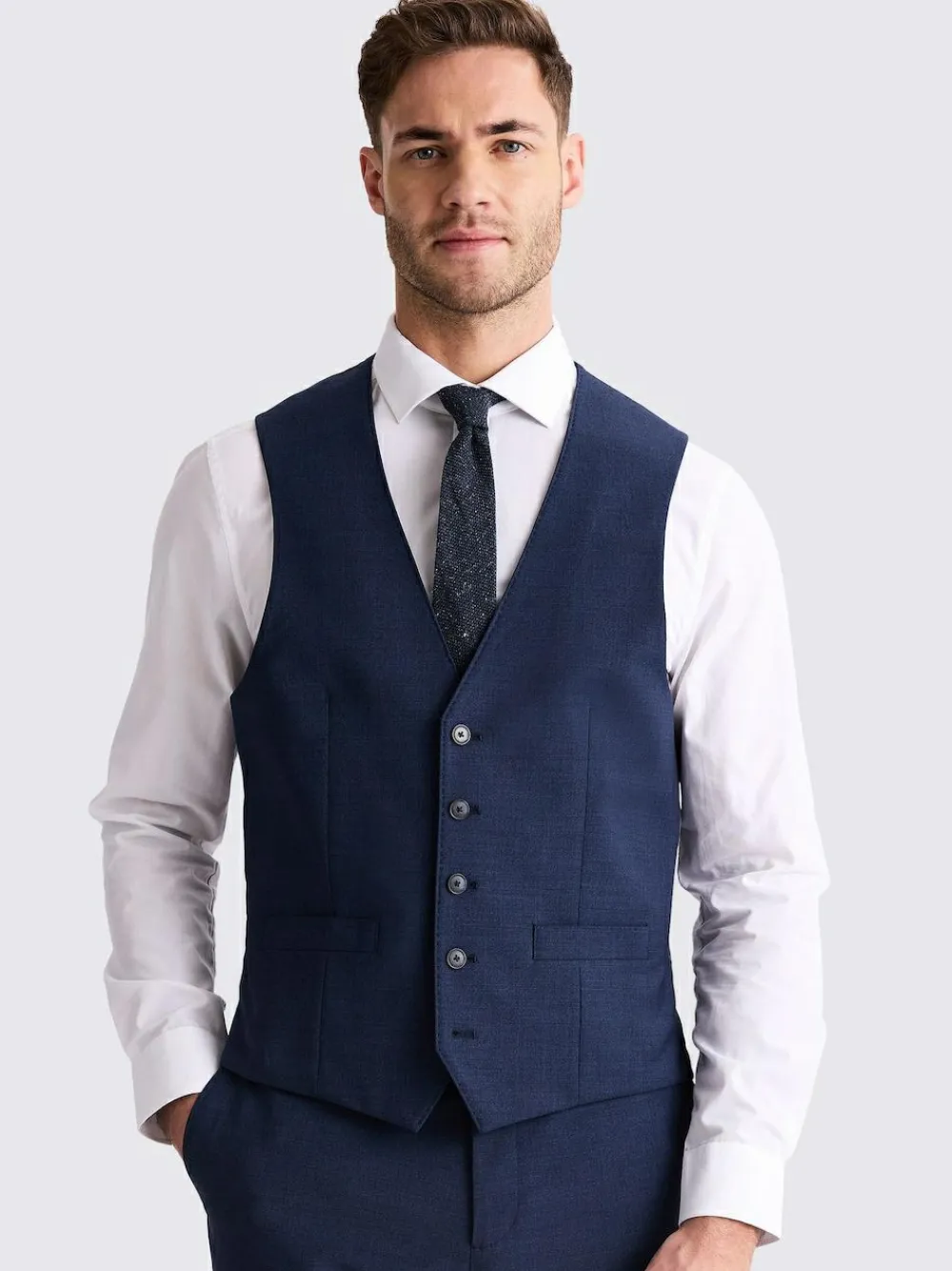 Outlet MOSS Blue Tailored Performance Suit Waistcoat