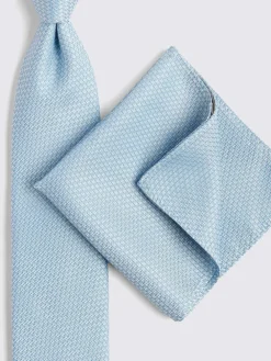 Discount MOSS Blue Textured Tie