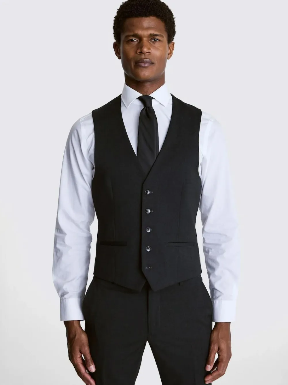 Online MOSS Slim Regular Fit Stretch Suit Waistcoat Charcoal