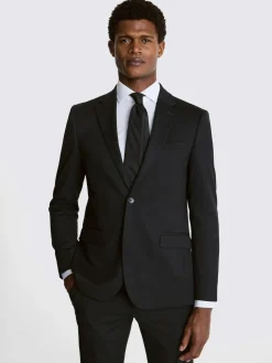 MOSS Slim Regular Fit Stretch Suit Jacket Charcoal